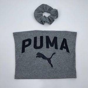 Reworked 1/1 Puma Tube Top and Scrunchie Set Gray Medium